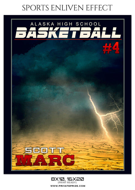 SCOTT MARC BASKETBALL- SPORTS ENLIVEN EFFECT - Photography Photoshop Template