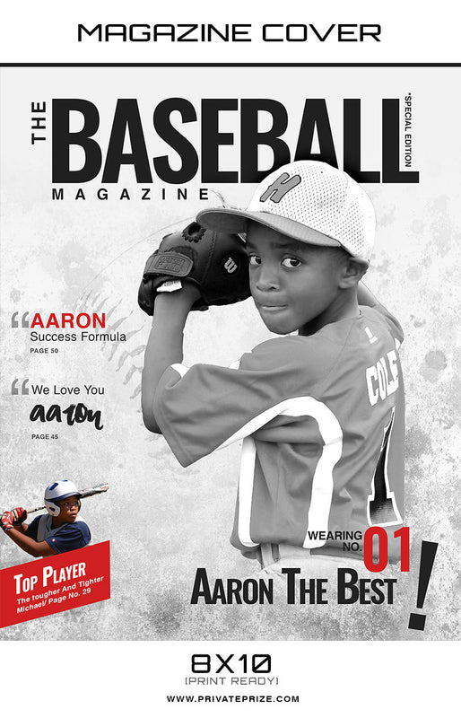 Baseball K- Sports Photography Magazine Cover - Photography Photoshop Template