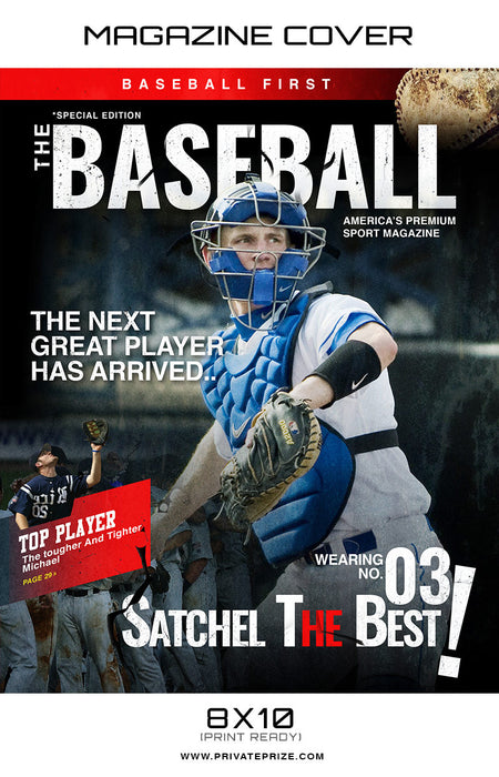 Baseball - Sports Photography Magazine Cover - Photography Photoshop Template