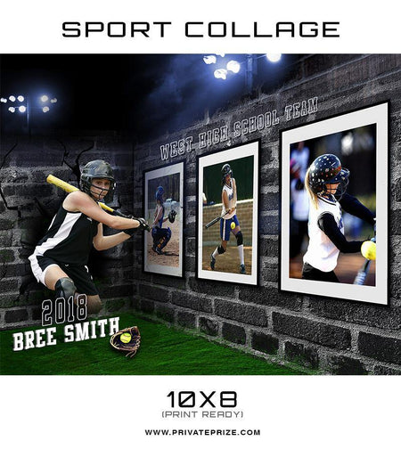 3D Wall Soft Ball - Sports Collage - PrivatePrize - Photography Templates