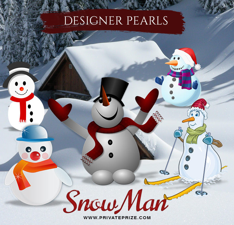 Snowmen Designer Pearls set - Photography Photoshop Template
