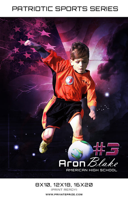 Soccer - Sports Patriotic Series - Photography Photoshop Template