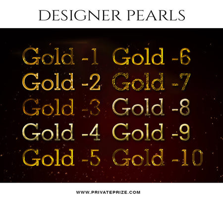 Gold Text Style Set -Designer Pearls set - Photography Photoshop Template