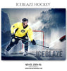 Ice Blaze-Ice Hockey- Themed- Sports Photography Template - Photography Photoshop Template