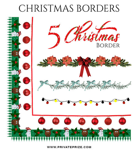 Christmas Border - Digital Frame - Photography Photoshop Template