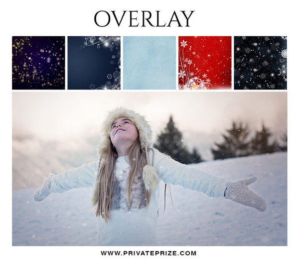 Christmas Snowflake Overlay - Photography Photoshop Template