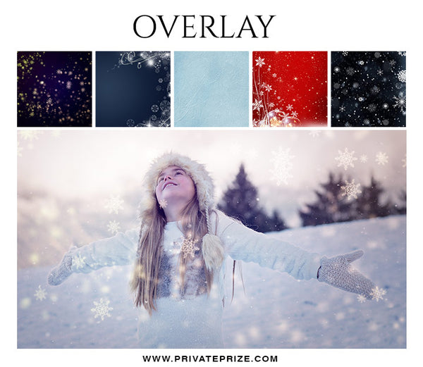 Christmas Snowflake Overlay - Photography Photoshop Template