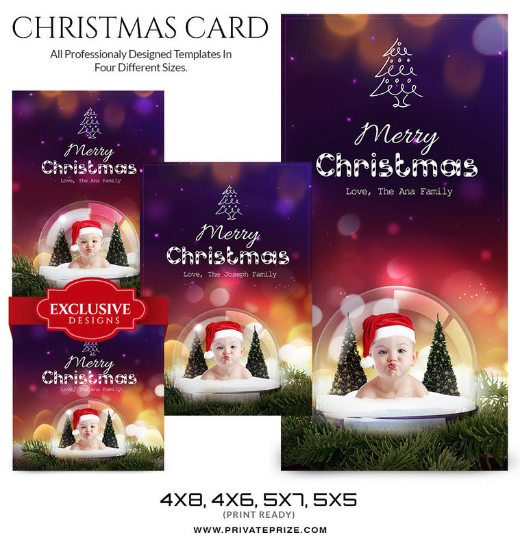 Christmas Card Love from the family - Photography Photoshop Template