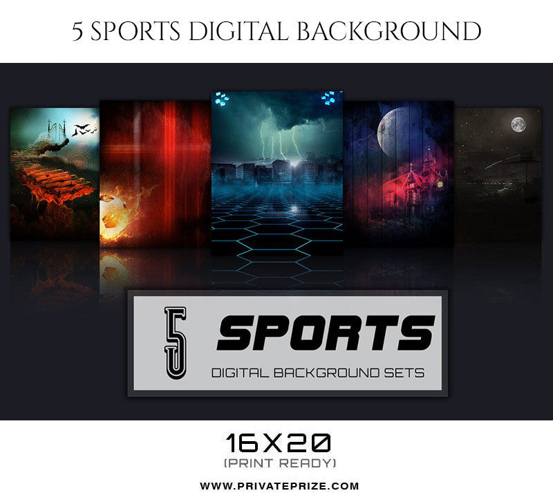 Morpheon-5 Sports Digital Background Set - Photography Photoshop Template