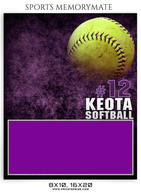 KEOTA SOFTBALL - SPORTS MEMORY MATE - Photography Photoshop Template