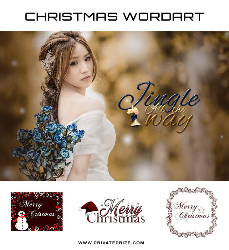 Jingle all the Way! Christmas  Wordart - Photography Photoshop Template