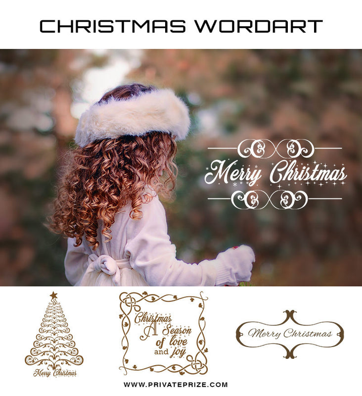 Season of love and joy- Christmas  Wordart - Photography Photoshop Template
