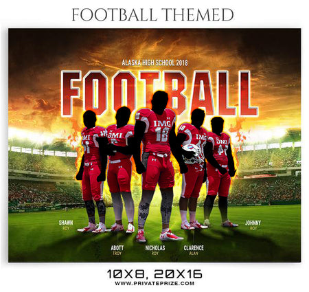 Alaska Team Football Themed Sports Photography Template - Photography Photoshop Template