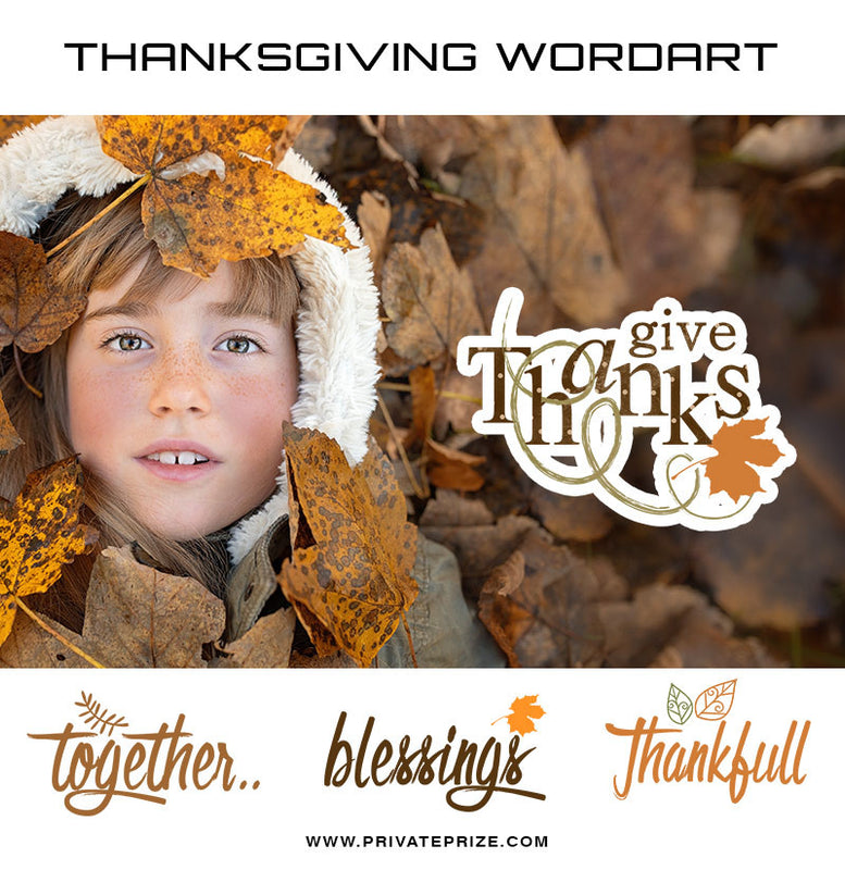 Thanksgiving Word Art Set 2 - Photography Photoshop Template