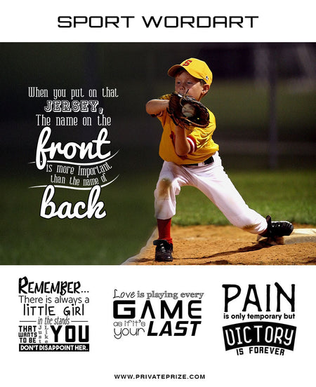Sports Word Art Overlays - Put On That Jersey - Photography Photoshop Template