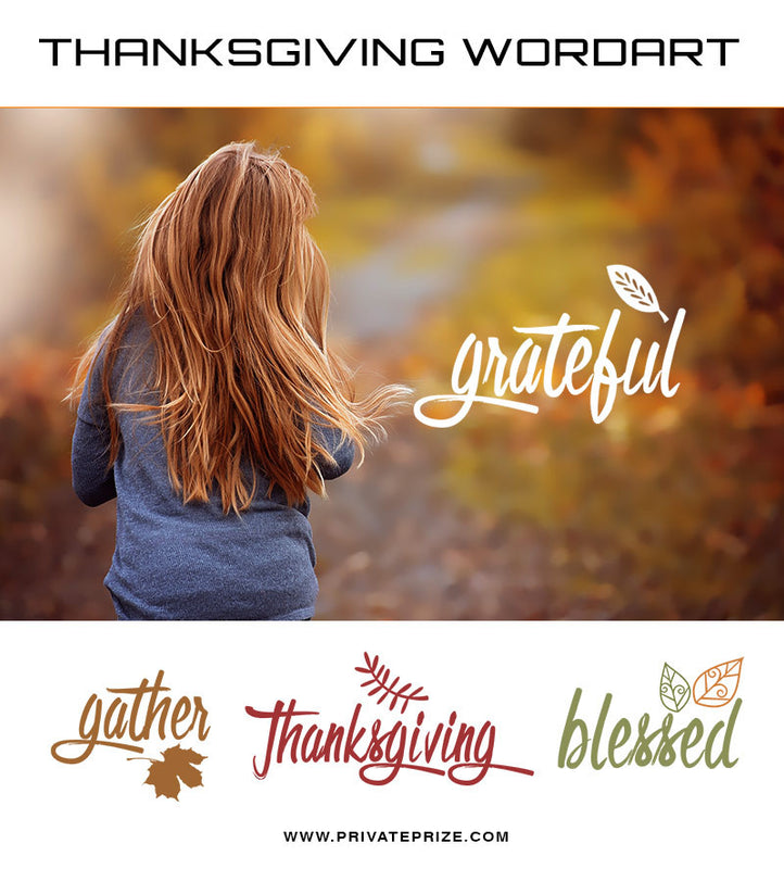 Thanksgiving Word Art Set 1 - Photography Photoshop Template