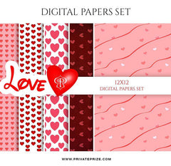 Valentine's Heart Love - Paper Texture Digital Paper Pack