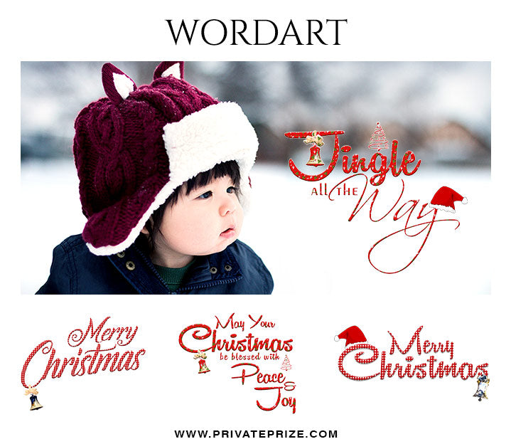Christmas Wordart Set - Photography Photoshop Template
