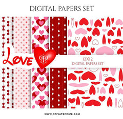 Valentine's Love - Paper Texture Digital Paper Pack