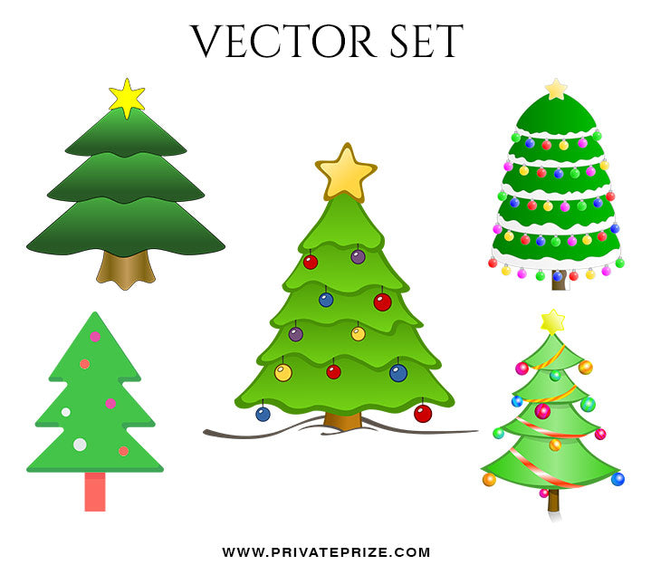 Christmas Tree - Christmas Vector Graphics Set - Photography Photoshop Template