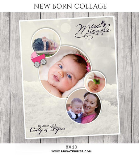 A Little Miracle -New Born Collage - PrivatePrize - Photography Templates