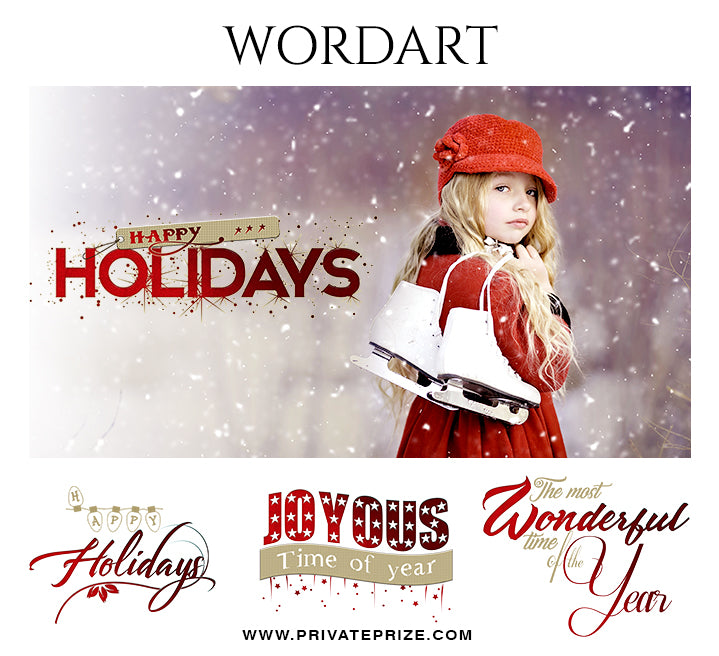 Holidays Wordart Set - Photography Photoshop Template