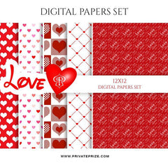 Love - Valentine's Paper Texture Digital Paper Pack