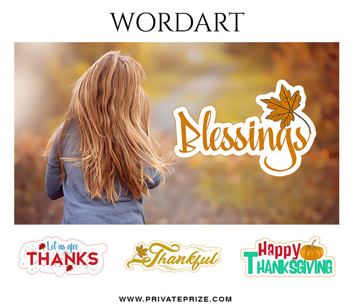 Thanksgiving Word Art - Photography Photoshop Template