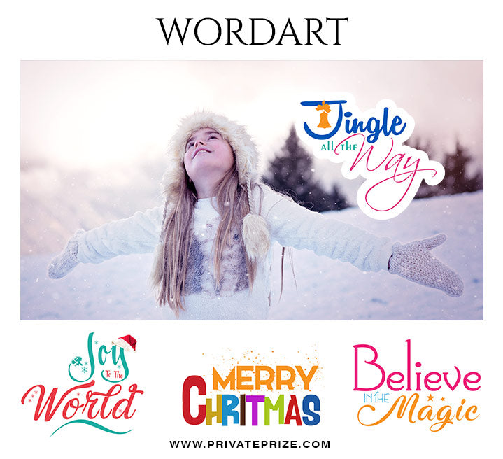 Christmas Wordart - Photography Photoshop Template