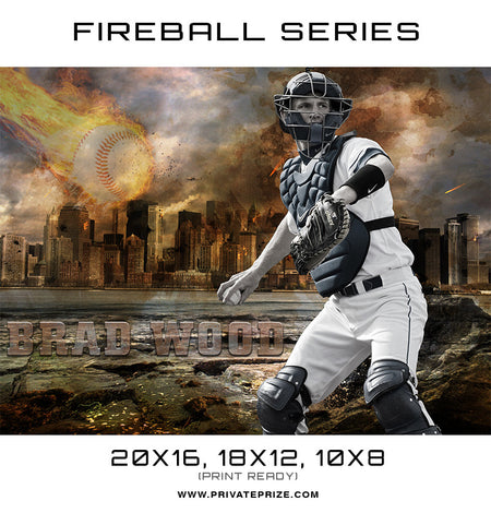 Brad Wood Baseball - Sports Fireball Series - Photography Photoshop Template