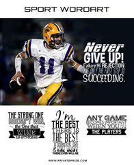 Sports Word Art Overlays - Never Give Up