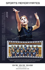 Orange Crush Volleyball - Sports Memory Mate Photoshop Template