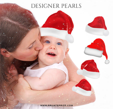 Christmas Hat Designer Pearls set - Photography Photoshop Template