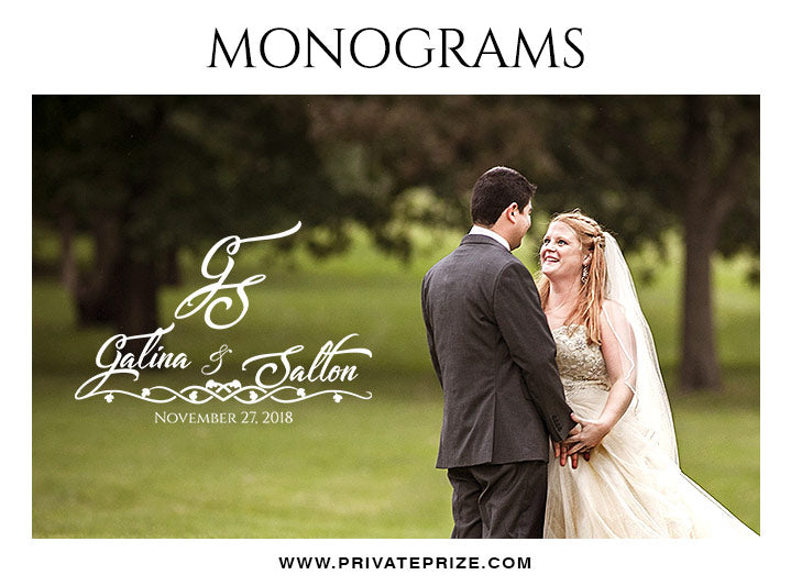 Galina & Salton -  Wedding Monograms - Photography Photoshop Template