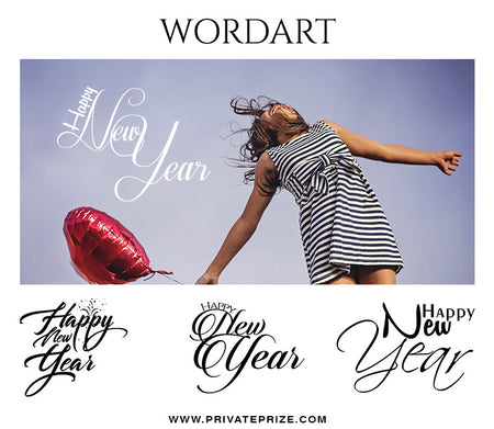 New Year Word Art - Photography Photoshop Template
